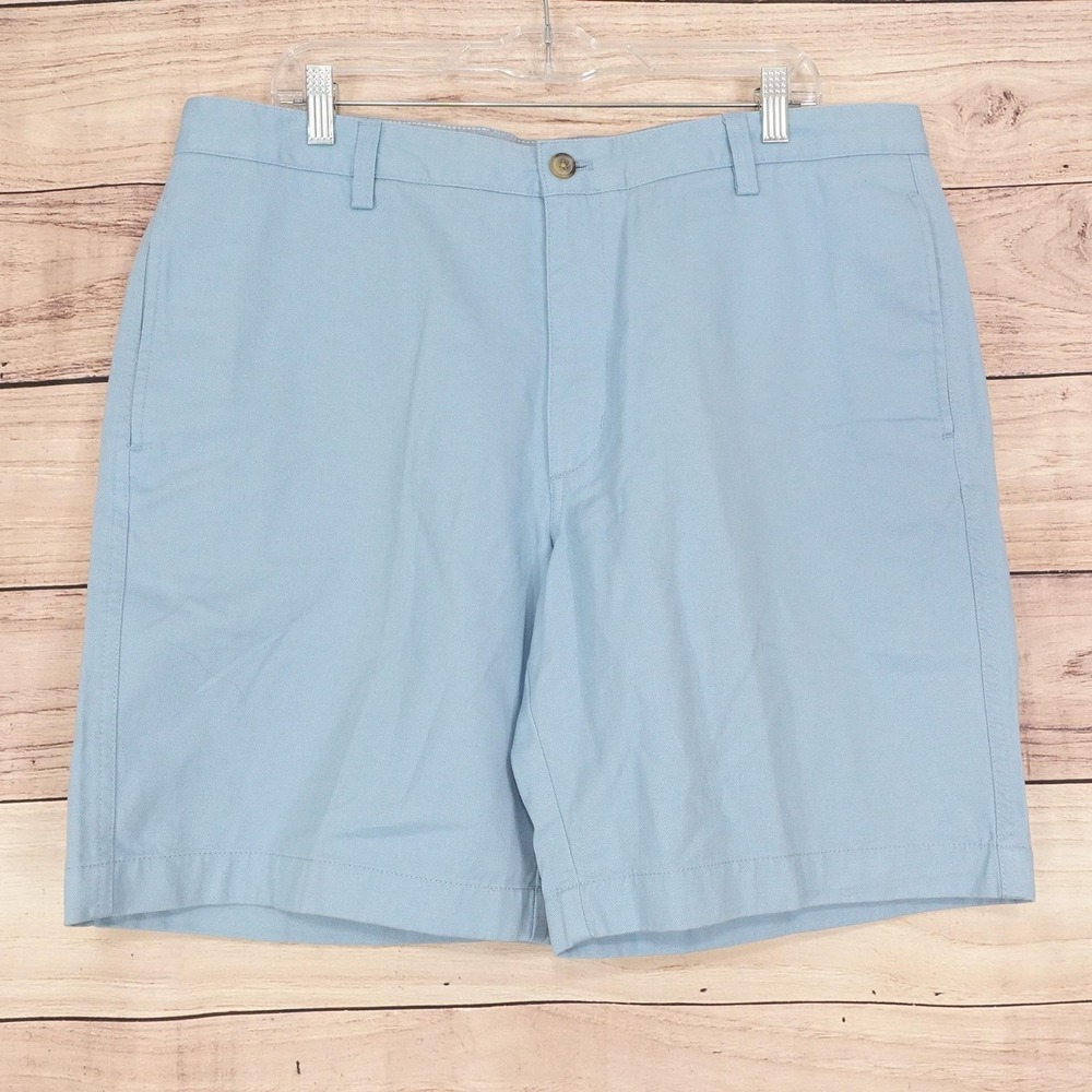 Chaps Shorts Mens 38 Blue Chino Cotton Flat Front 9 Inseam Casual Summer